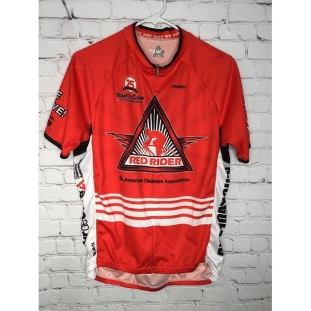 Primal Red Rider 3/4 Zip Short Slv. Cycling Jersey Shirts Men L China Polyester